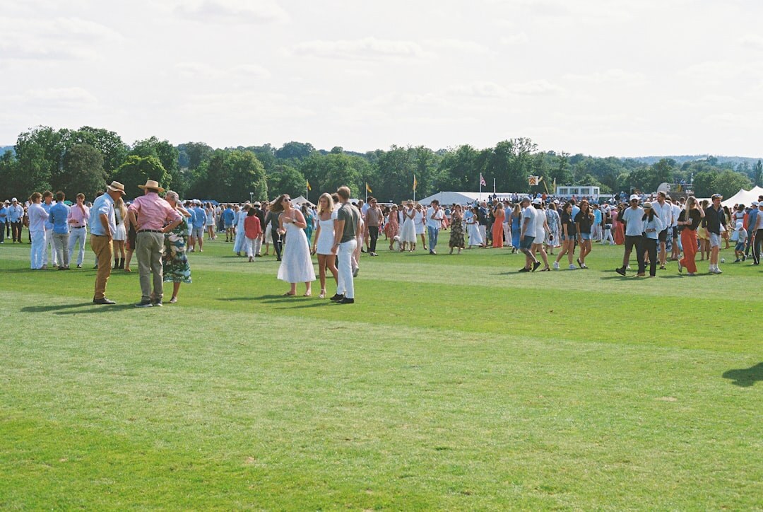 Crowd of professionals mingling at a networking event