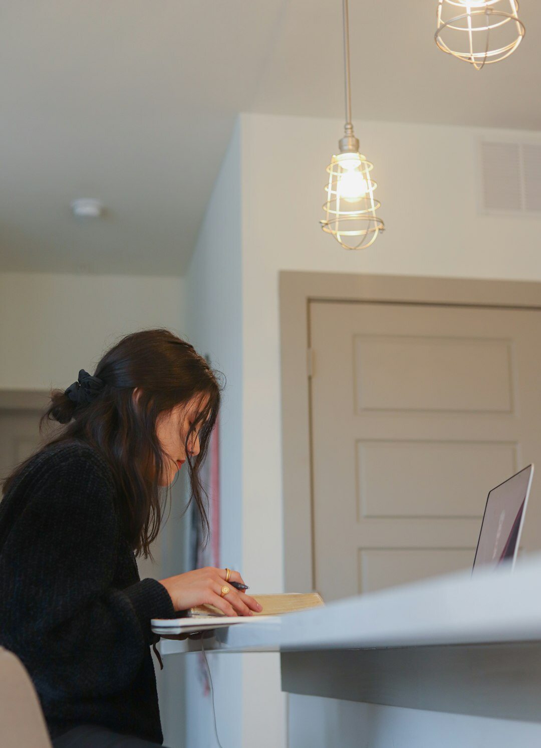 Professional woman working at her desk with documents